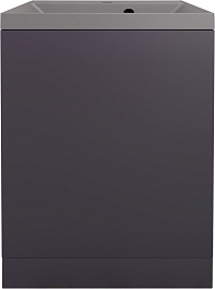 Style Line Тумба с кварцевой раковиной серый шелк Моно 50 графит нубук – фотография-1